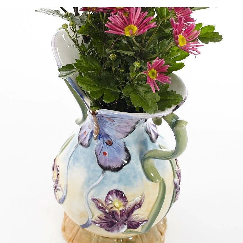 Orchideen Keramikvase – Pastoral Stil 22.8X16X33CM
