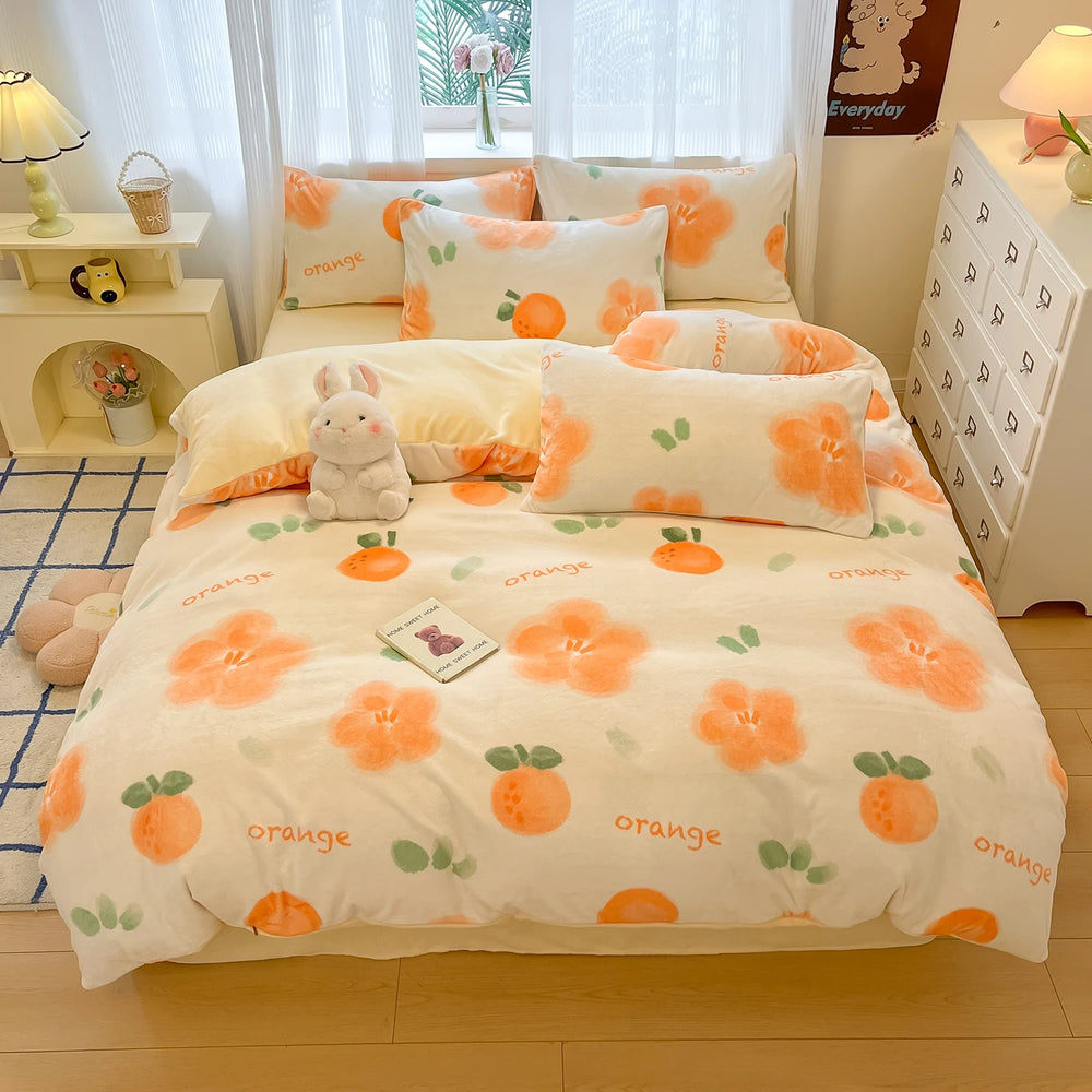 Mehrfarbiger Fleece-Bettbezug aus Polyester im modernen Stil, Grösse: 200x230cm