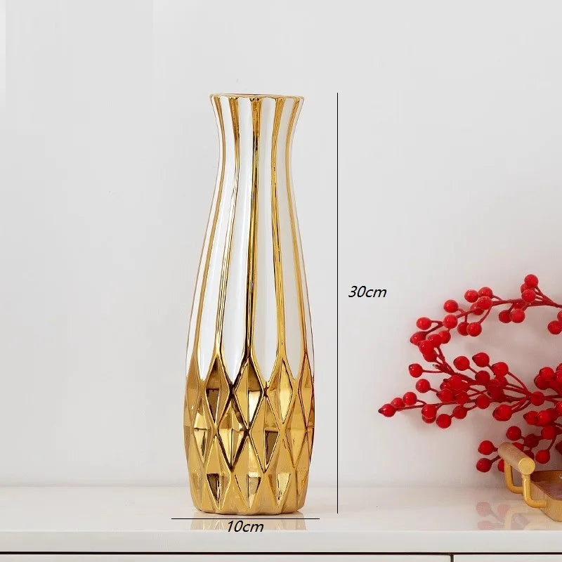 Luxus Keramikvase – Amerikanischer Stil – 30cm Gold Edition