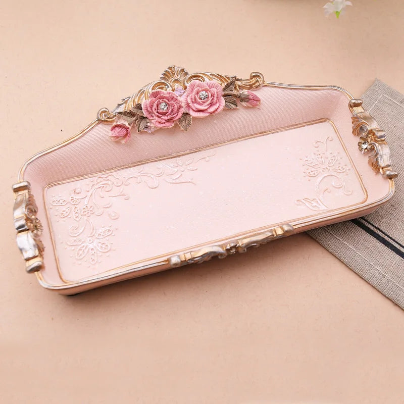 Vintage Schmucktablett aus Resin – Koreanischer Stil, 18x9.5cm