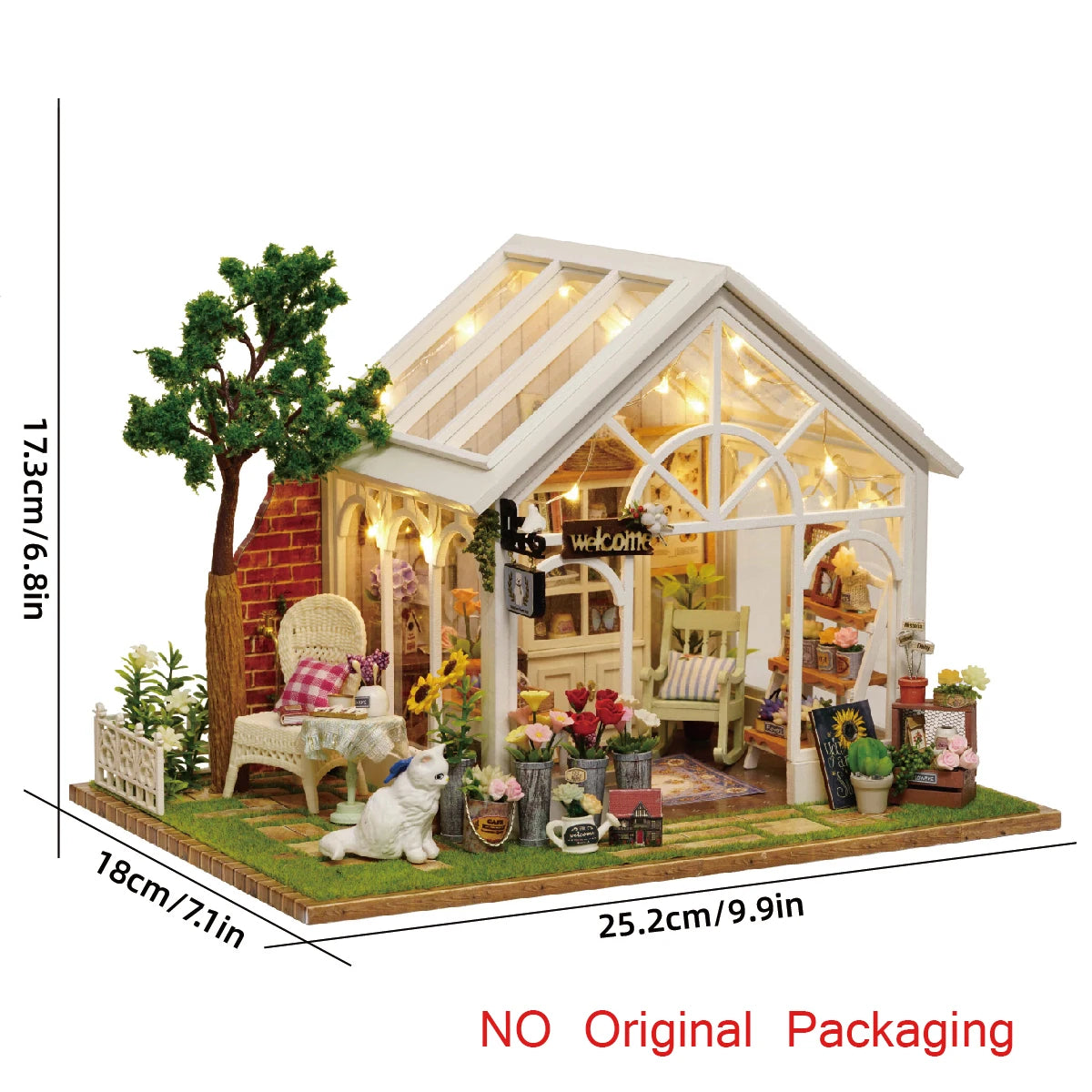 Miniatur Puppenhaus – Holz DIY Dekoration mit LED