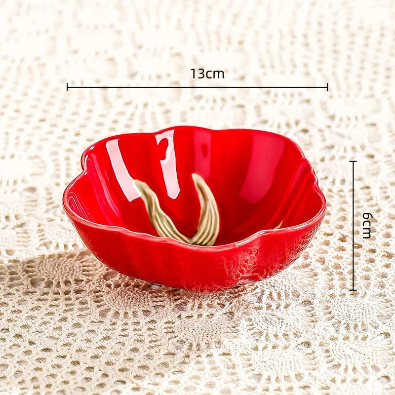 Cartoon Keramik Teller – Rundes Design & Gemüse Flair