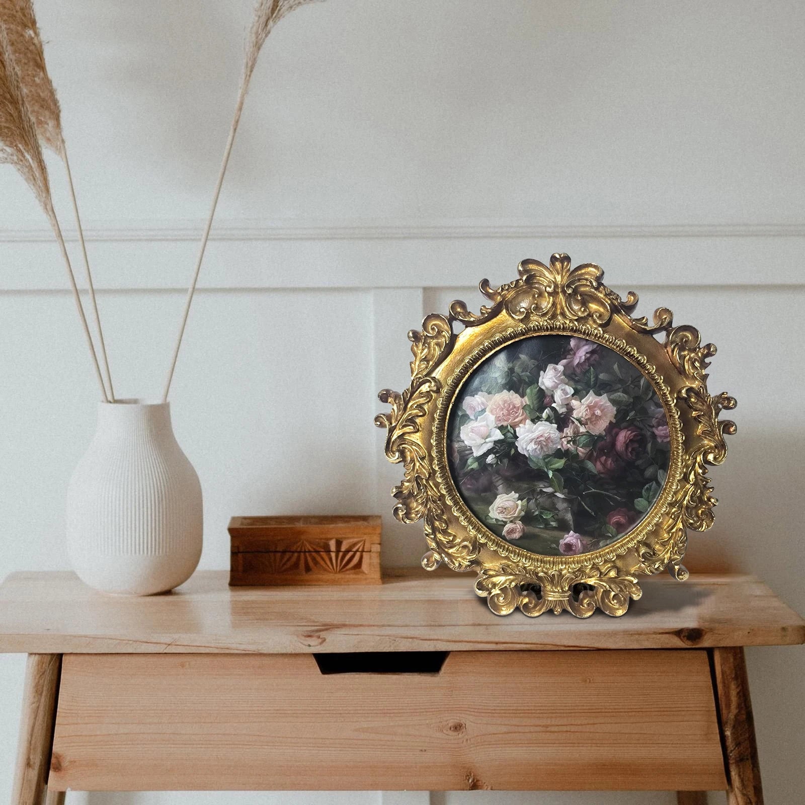 Ovale Vintage Resin Bilderrahmen – Klassisches Gold-Design