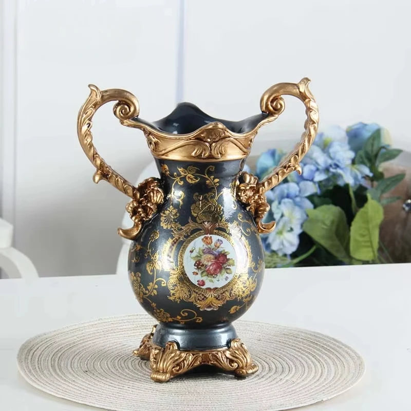 Luxus Vase aus Harz – Art Deco Design – Dunkelgrün