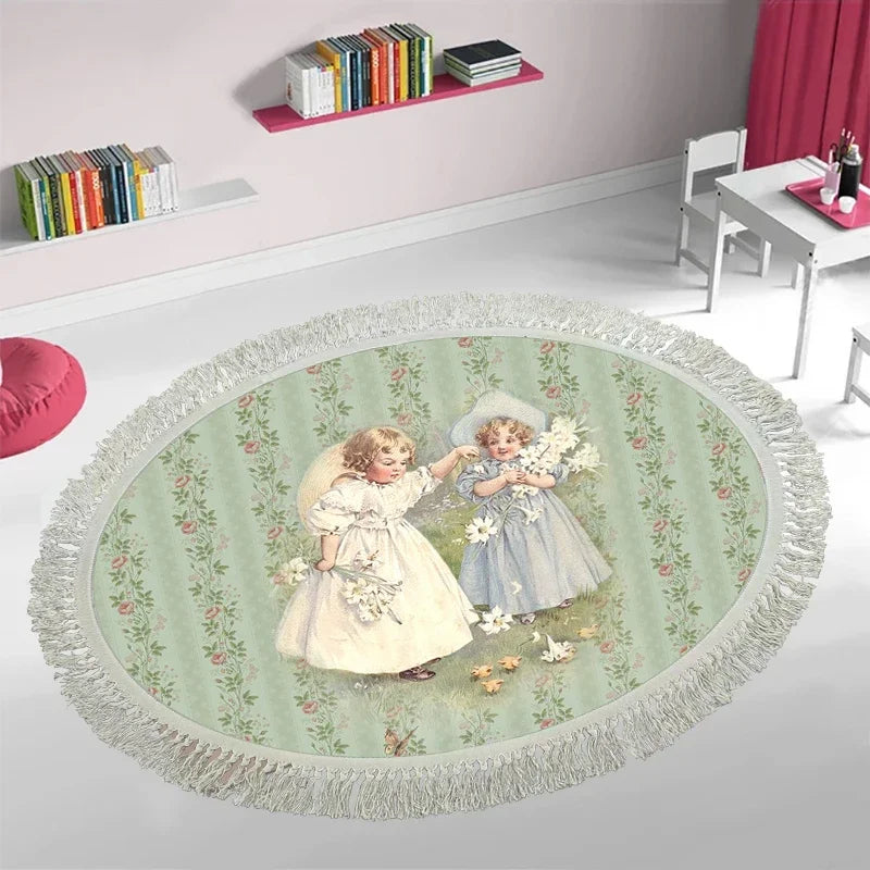 Kinderzimmer Teppich – Süsses Oval Design 840x600mm