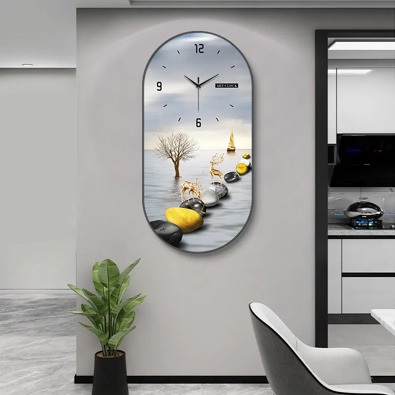 Luxus-Wanduhr – Kristallporzellan – 40x80 cm