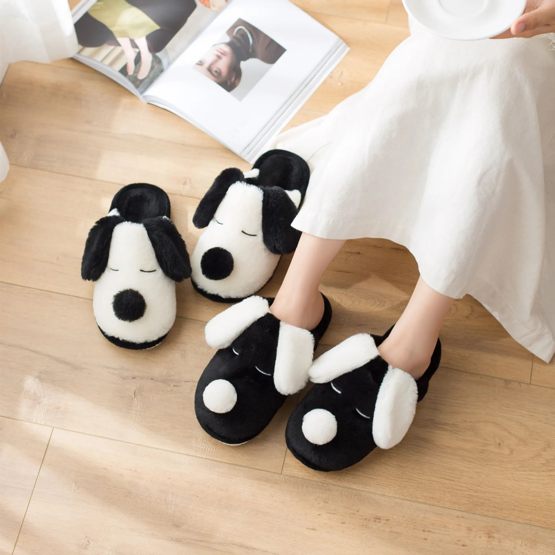Winter Cartoon Hausschuhe – Kuschelig & Rutschfest