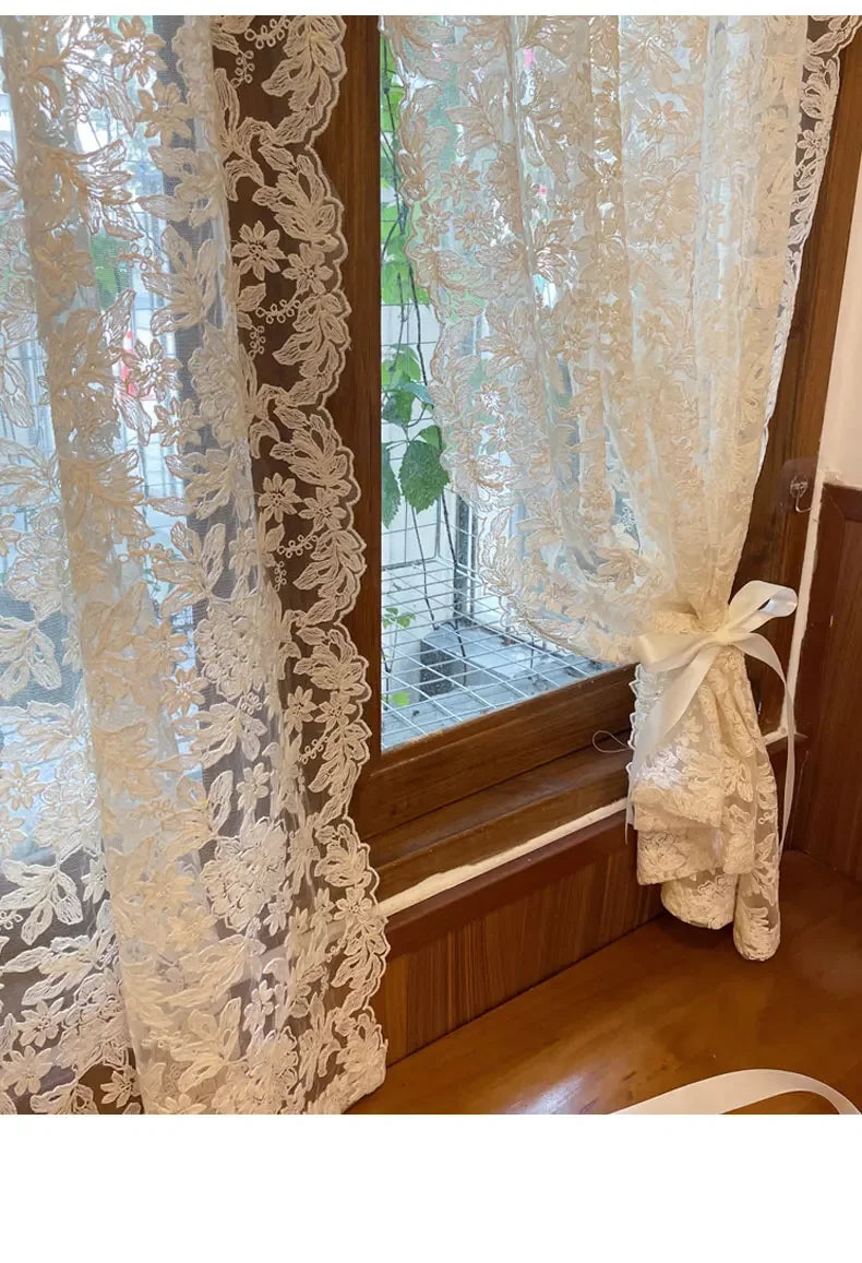 Gazevorhänge – Vintage Spitzen Design – Anpassbare Grösse