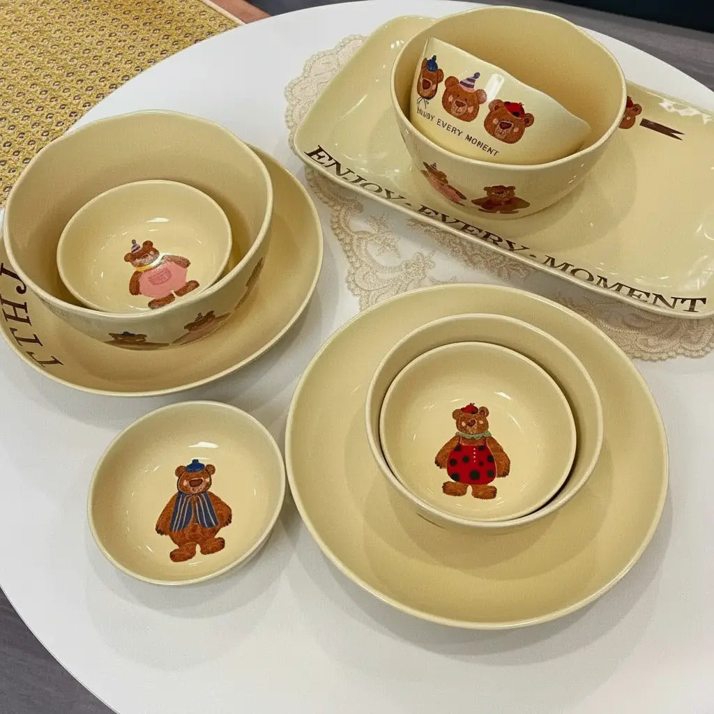 Keramik Schüsselset – Bone China Design – 20 cm Stilvolles Essgeschirr