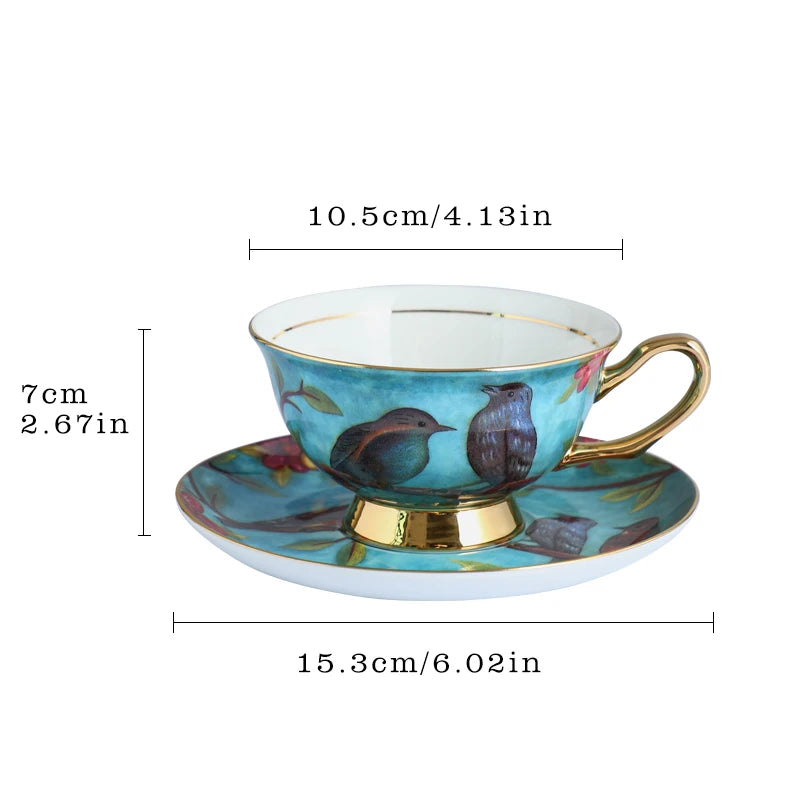 Vintage Keramik Teeset – Knochenporzellan, 3-teilig