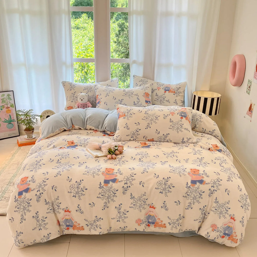 Fleece-Bettbezug aus Polyester in modernem Stil, Farbe: Tianlemeidile, Grösse: 200x230 cm