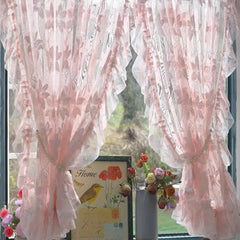 Romantischer Blumen Vorhang – Koreanische Spitze – W132 x H213cm