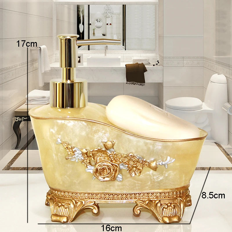 Floraler Seifenspender – Harz Vintage Badezimmer-Essential