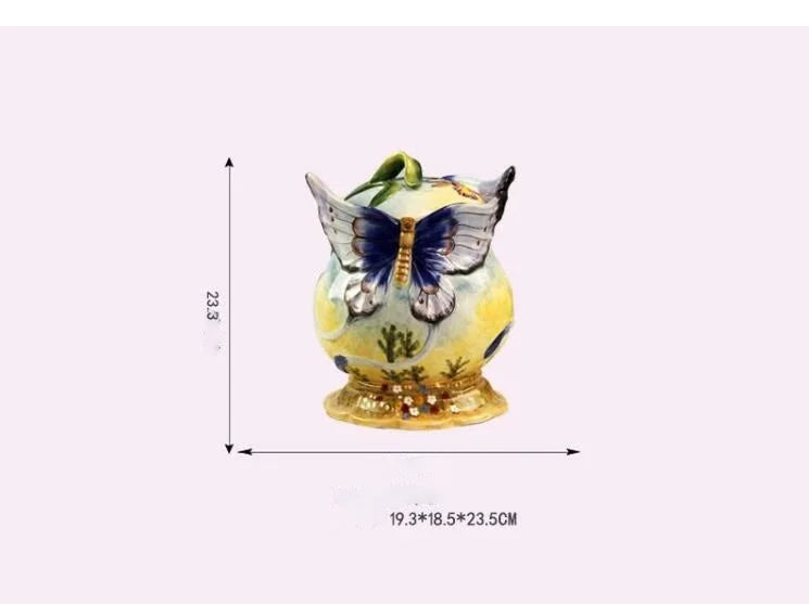 Keramik Teebehälter – Handbemalt Orchidee – Umweltfreundlich