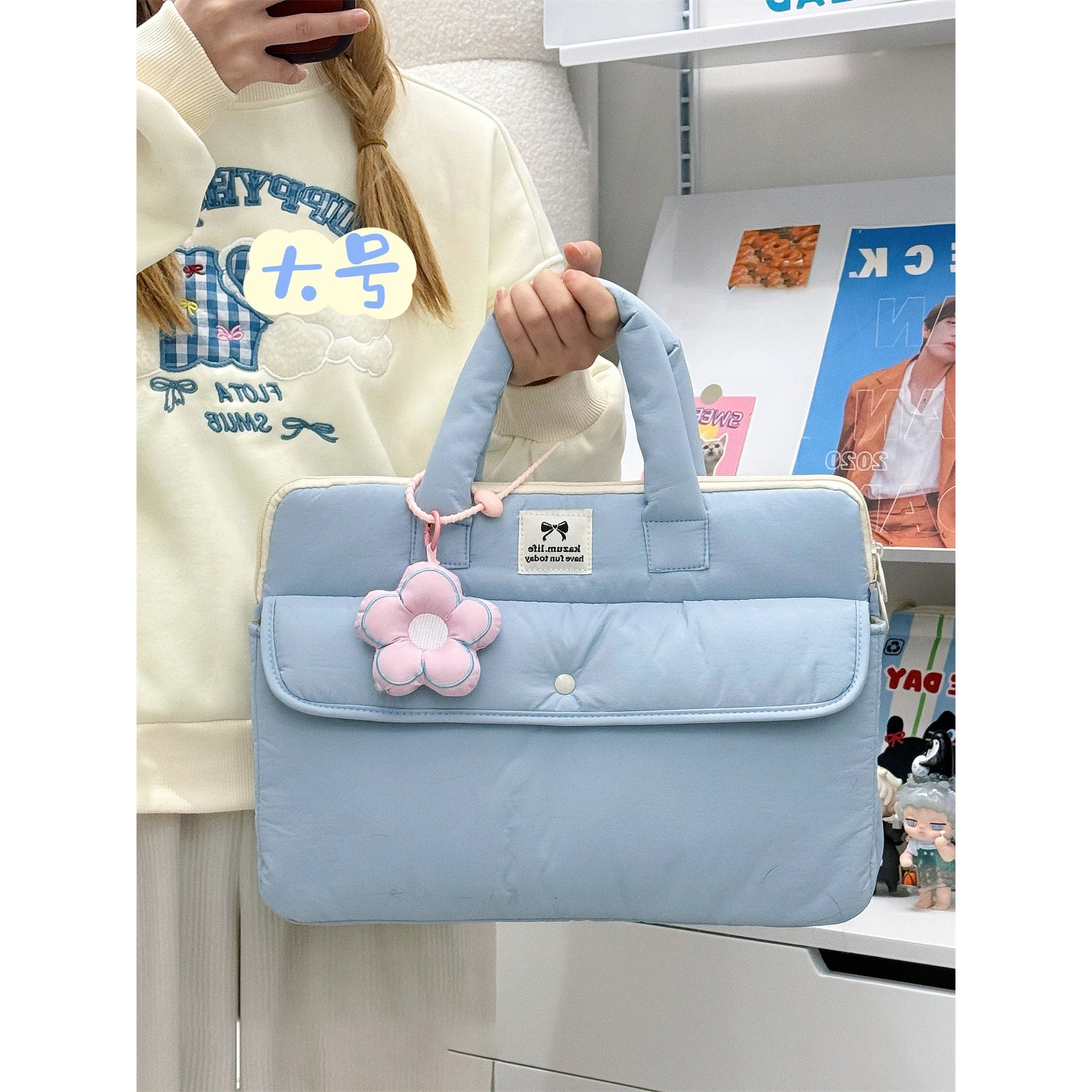 Stilvolle Polyester-Laptop-Tasche – Solides Design – Unisex