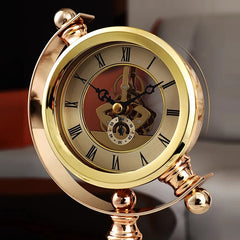 Moderne Metall-Tischuhr – Leichter Luxus, Rund