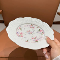 Keramikteller – Blumenmuster – 20.5 cm