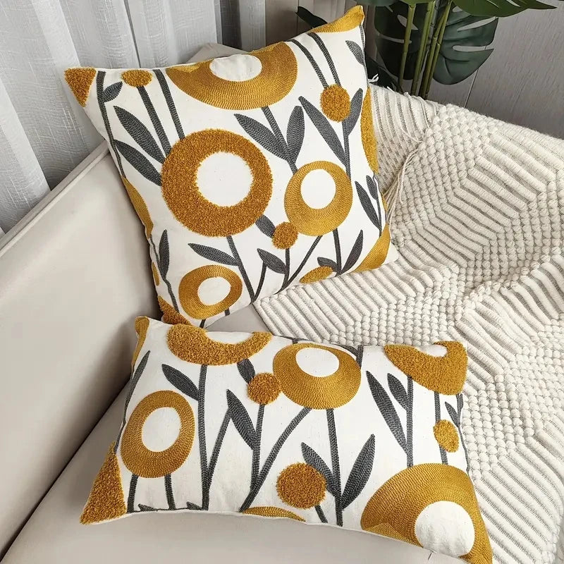 Boho Kissenbezug – Florale Baumwolle – 450mm x 450mm
