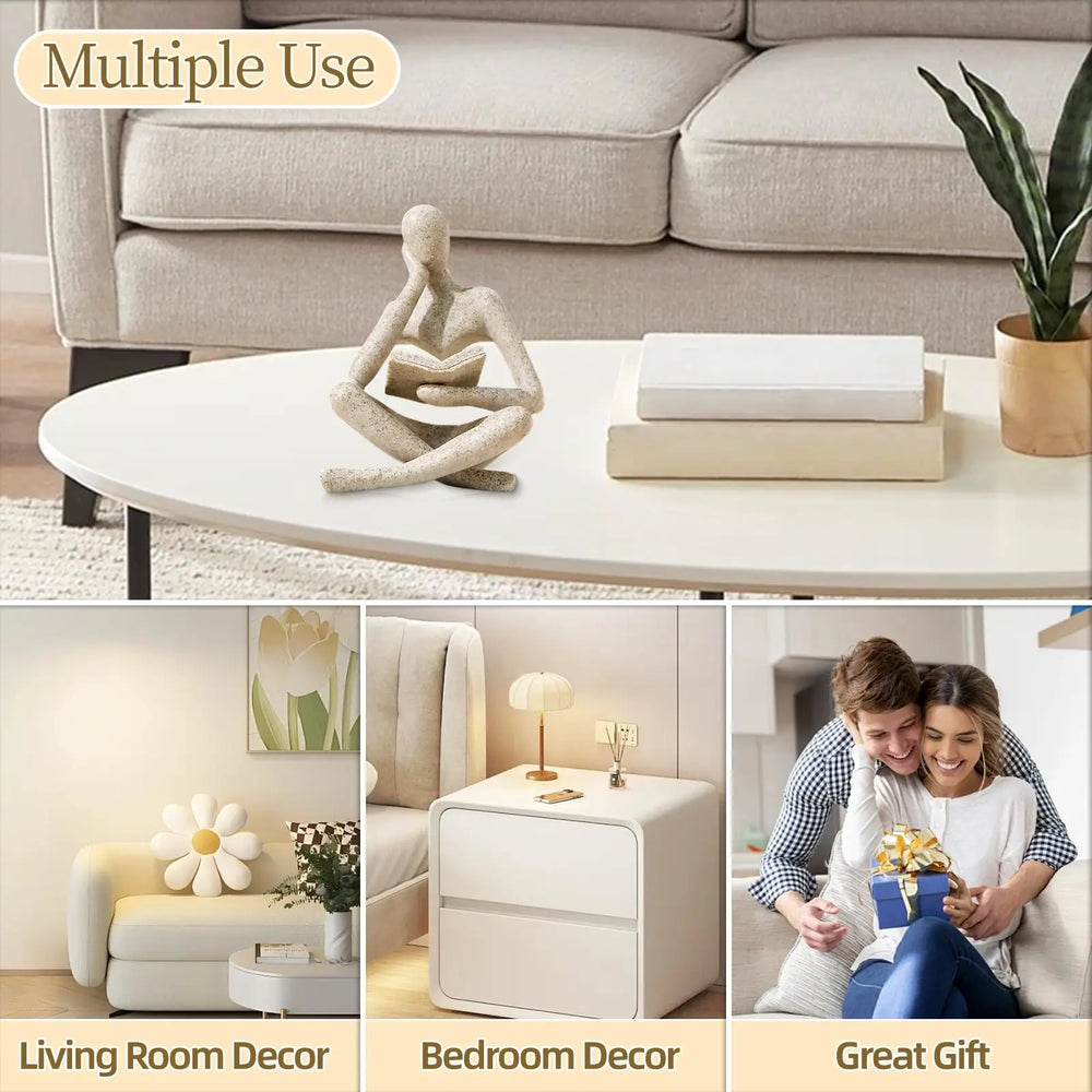 moderne schwarze Harz Lesefigur 11.5x8.5x6 für Regale