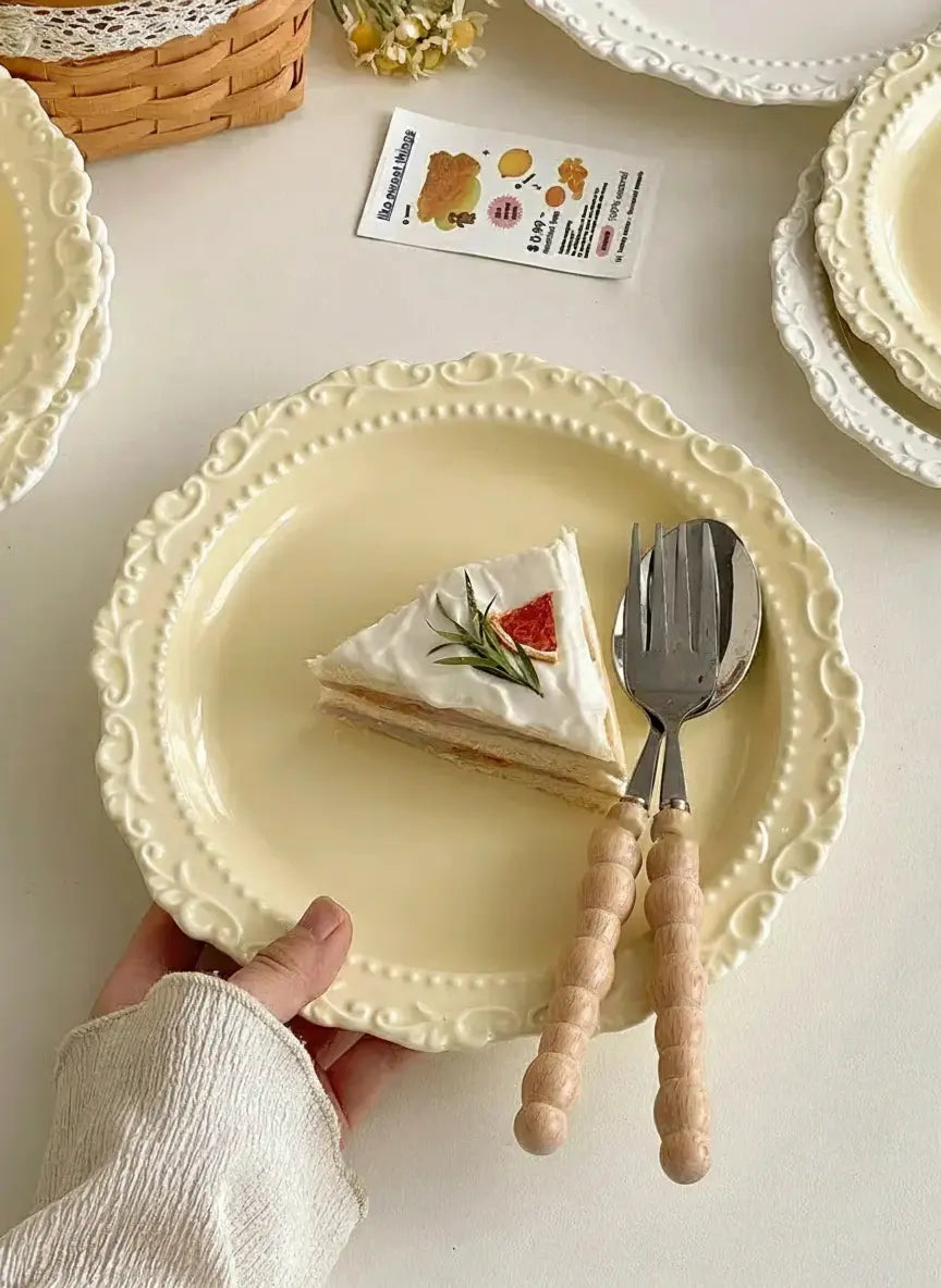 Französischer Keramikteller – Zuhause Café Floral