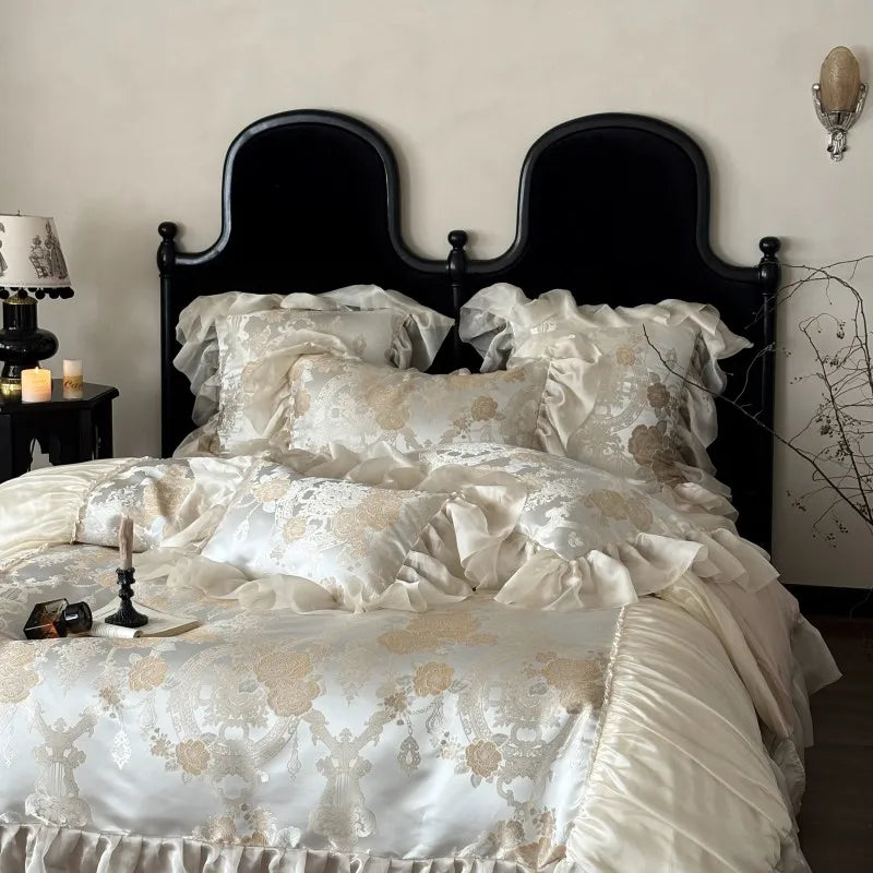 Jacquard Satin Baumwolle Bettbezug - Europäischer Stil, Queen/King