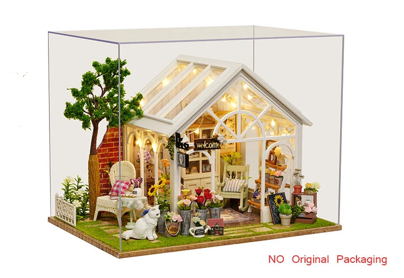 Miniatur Puppenhaus – Holz DIY Dekoration mit LED