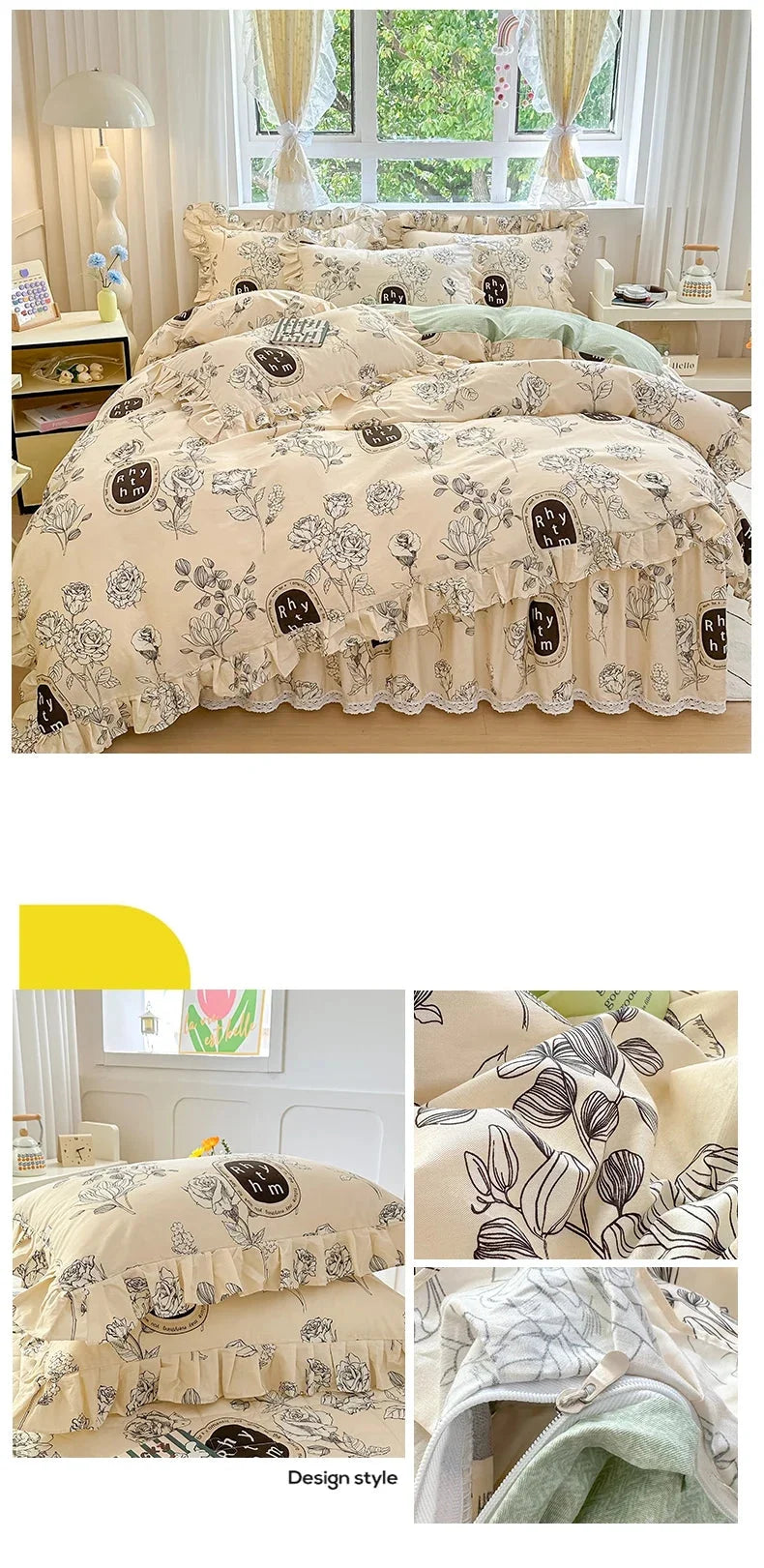 Baumwoll-Bettbezug – Koreanischer Stil Spitze – 150x200cm