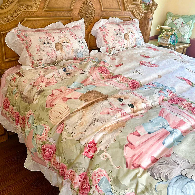 Baumwoll-Bettwäsche – Prinzessin-Stil – Twin, Queen, Double