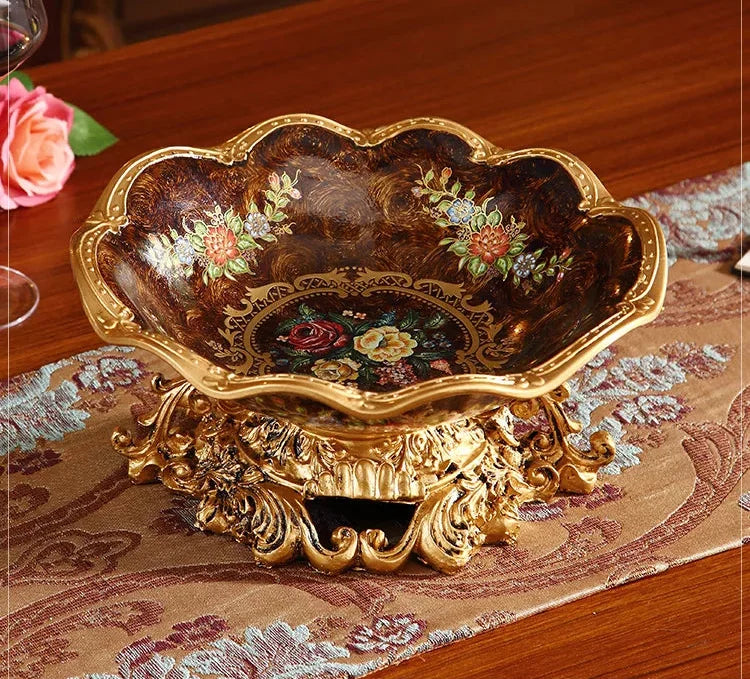 Vintage-Resin-Obsttablett – Elegantes Design – 41x25x11cm