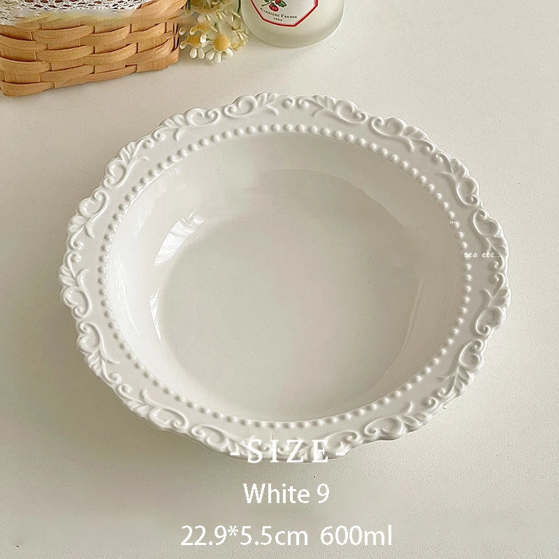 Französischer Keramikteller – Zuhause Café Floral