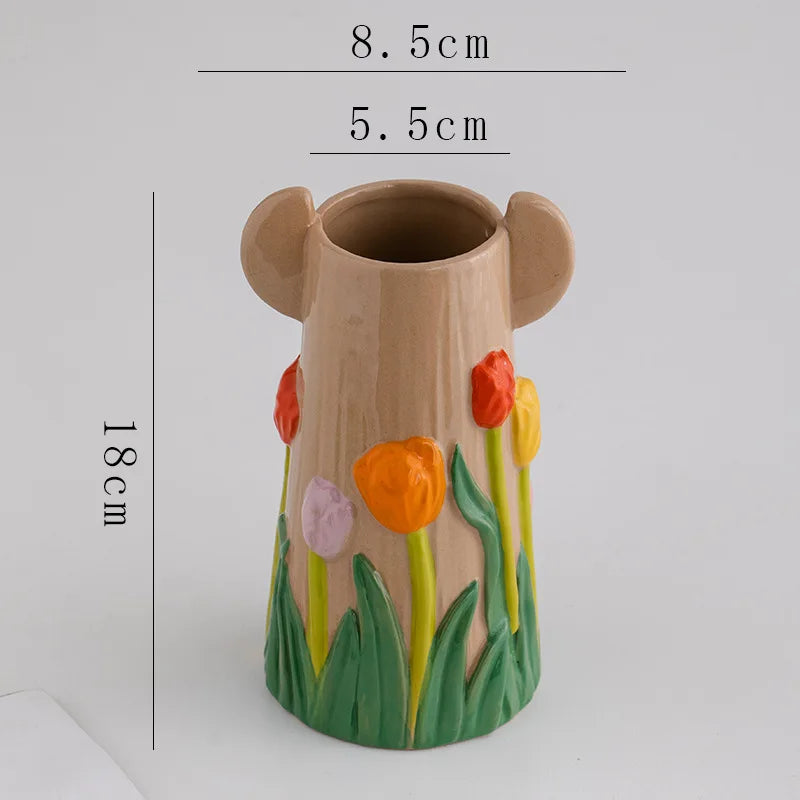 Keramikvase – Chinesisches Retro-Design – Handbemalt