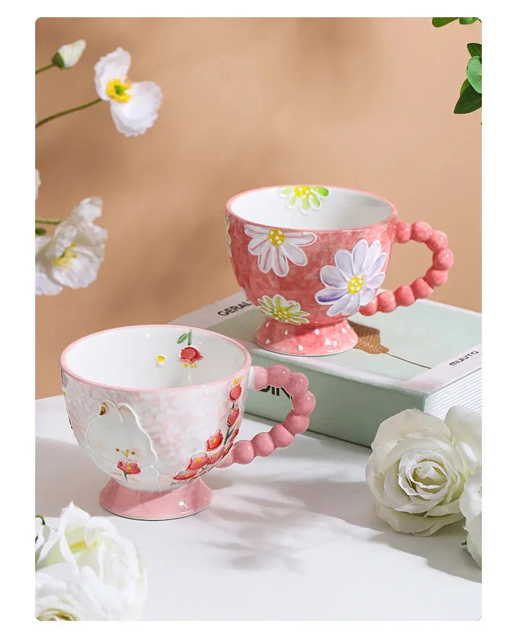 Handbemalte Keramiktassen – Süss & Grosse Kapazität