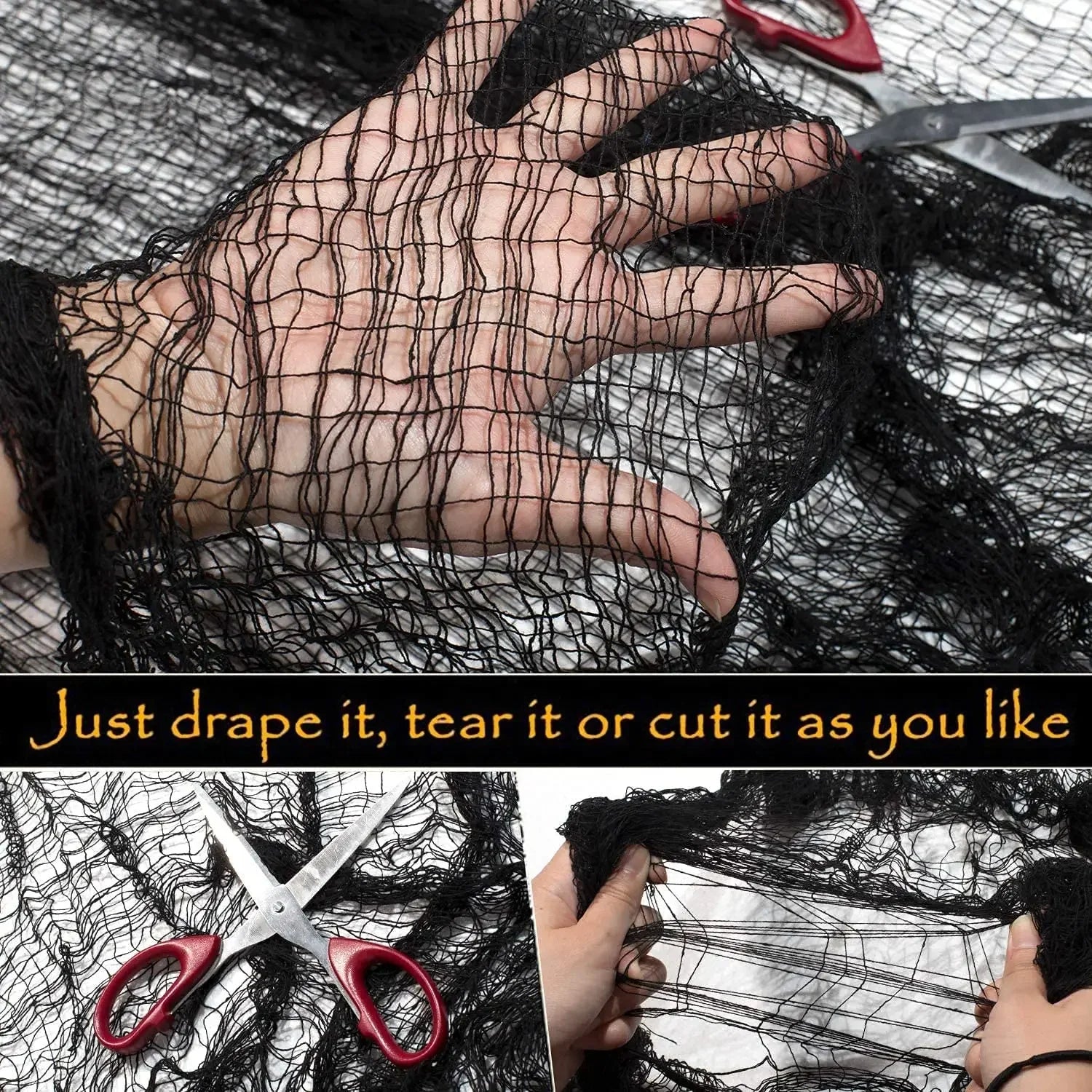 Halloween Gaze - Schwarzes Tuch Design - 76x183cm