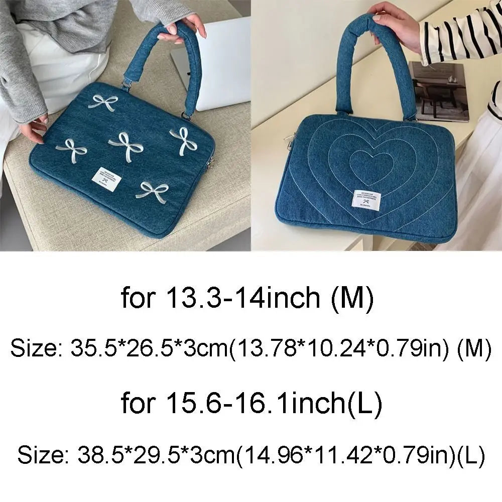 Laptop-Tasche Denim – Bestickt, 13.3-16.1 Zoll