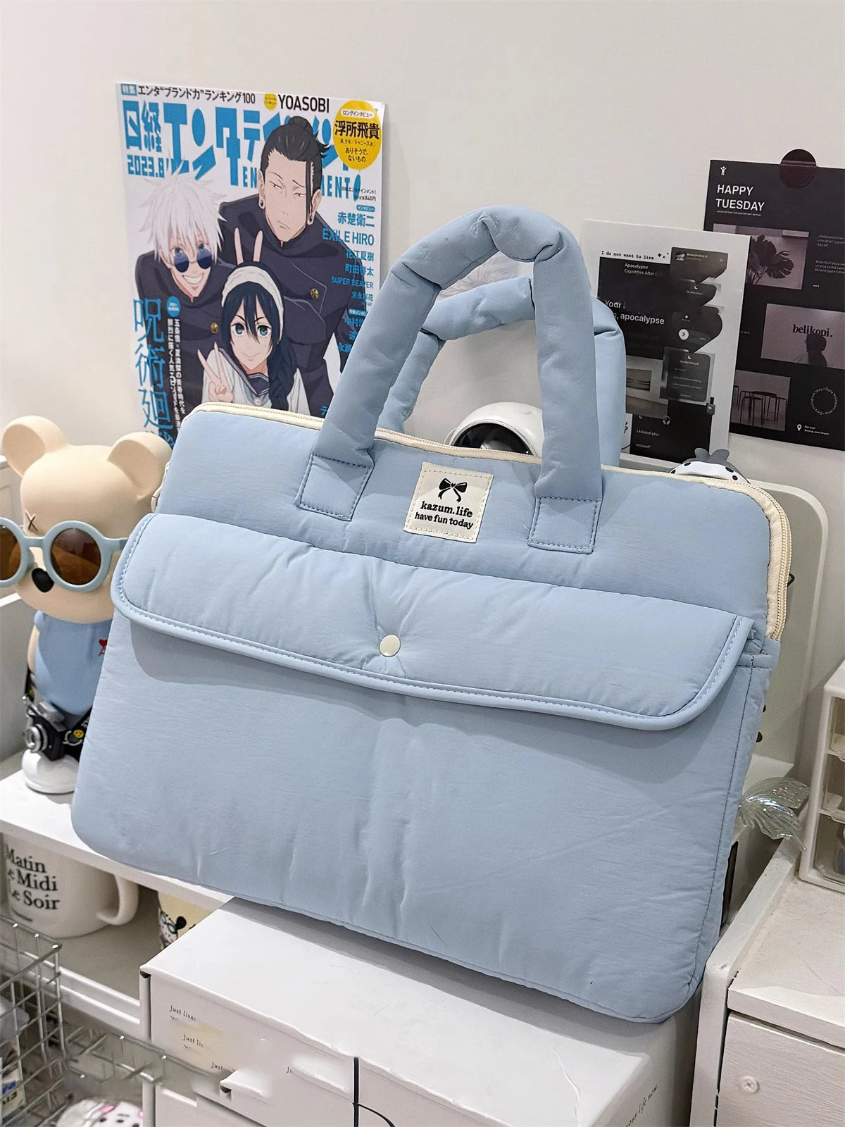 Stilvolle Polyester-Laptop-Tasche – Solides Design – Unisex