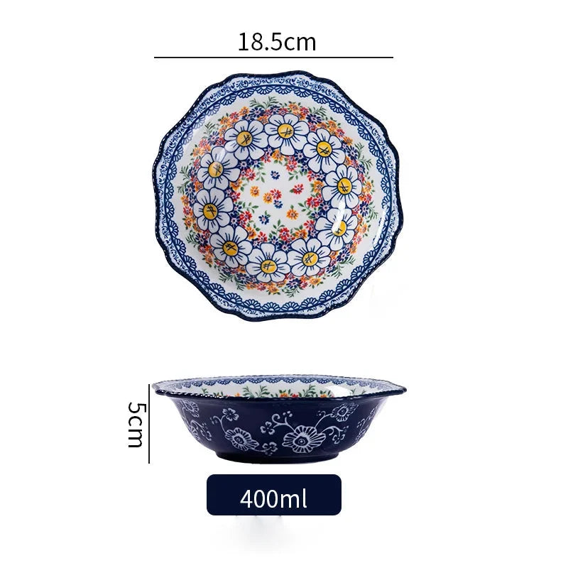 Keramikgeschirr Set – Boheme Blumenmuster – Verschiedene Grössen