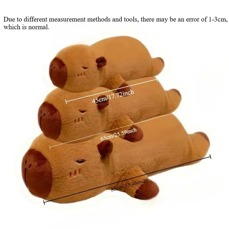 Capybara Plüschkissen – Plüsch, Weich – 65cm, 45cm, 85cm