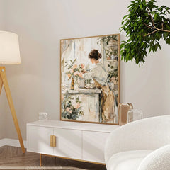 Rokoko Edeldame Druck – Moderner Stil, Wohnzimmer