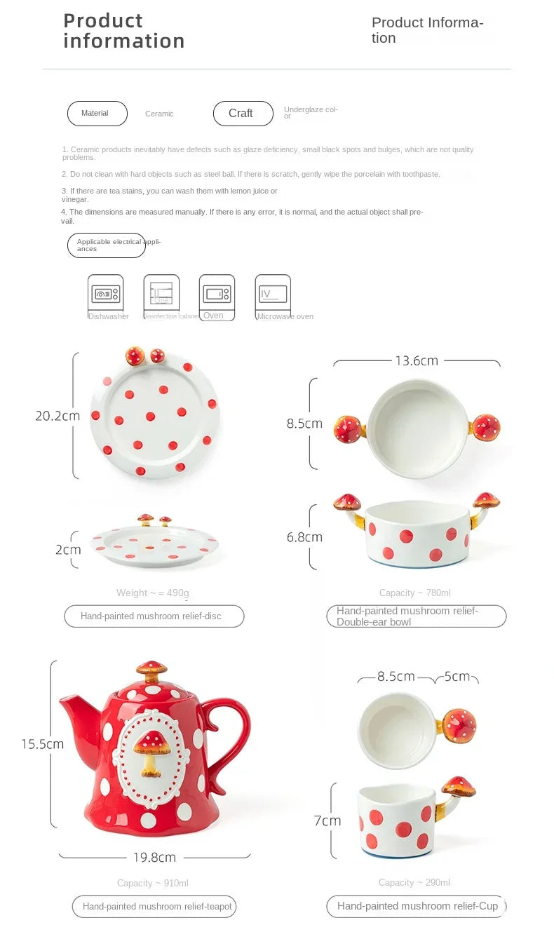 Mushroom Geschirr - Keramik Japanisch - Für Zuhause