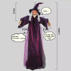 Halloween Hexen Animatronic – Gruseliges Purple Outdoor Prop