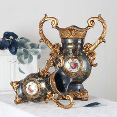 Luxus Vase aus Harz – Art Deco Design – Dunkelgrün