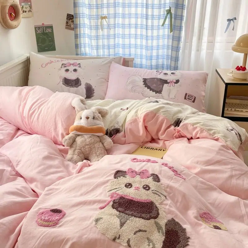 Niedliches Hunde Bettwäsche-Set – Einfaches Polyester – Queen Size