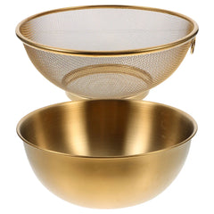 Edelstahl-Sieb – Goldenes Design – 18X18X9CM
