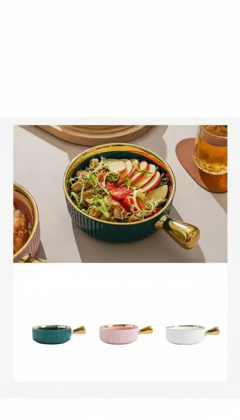 Keramikschale – Modernes Bone China mit Goldrand