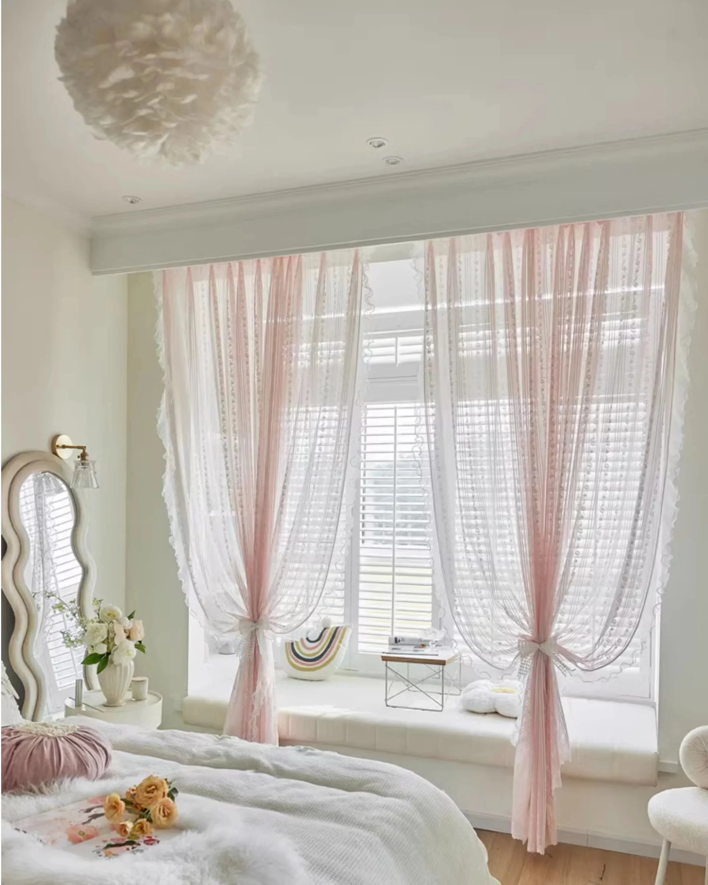 Transparente Prinzessinnen-Vorhänge – Jacquard-Design – Luxus-Wohnzimmer