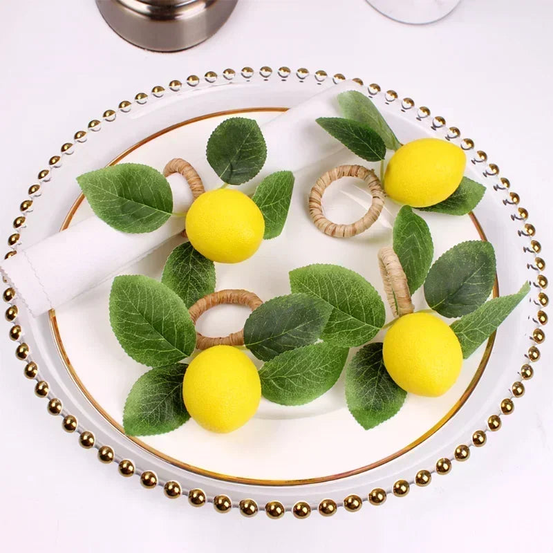 Zitronenserviettenringe – Elegantes Sommerdesign – Versch. Grössen