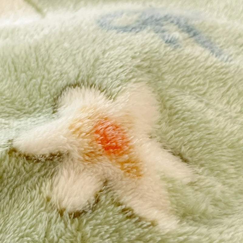 Reversible Milk Velvet Bettbezug – Sanfter Grüner Blüten