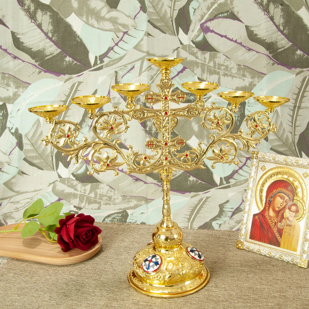 Orthodoxer Kerzenhalter - Goldlegierung - Für Zuhause