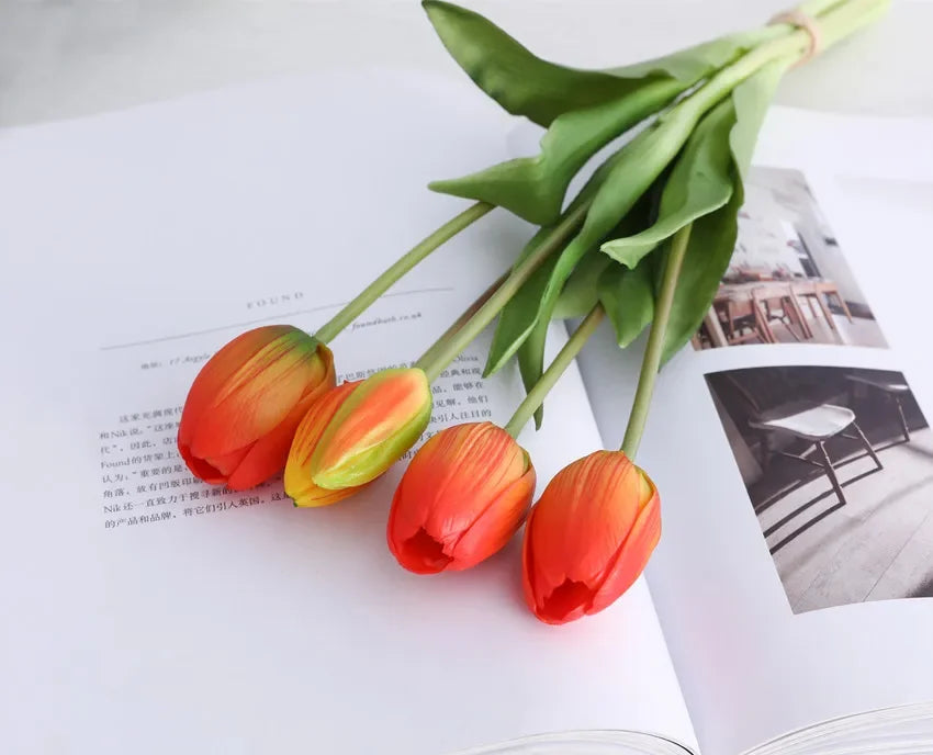 Tulpenstrauss – Realistische Latexblumen – Hochzeit & Wohndekor