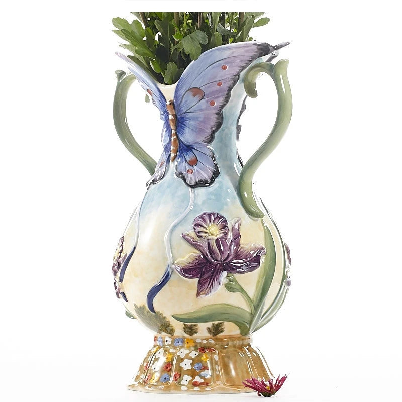 Orchideen Keramikvase – Pastoral Stil 22.8X16X33CM